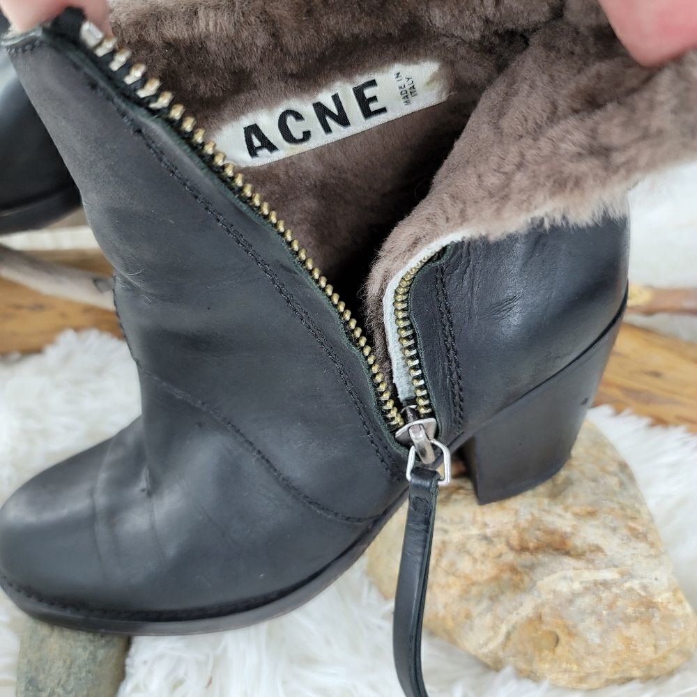 Acne studios pistol short leather boots black - Picture 5 of 11
